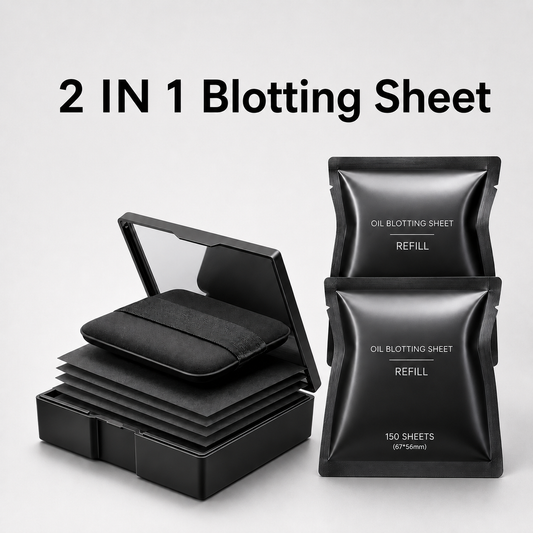 2-in-1 Oil Blotting Compact – Instant Shine Control