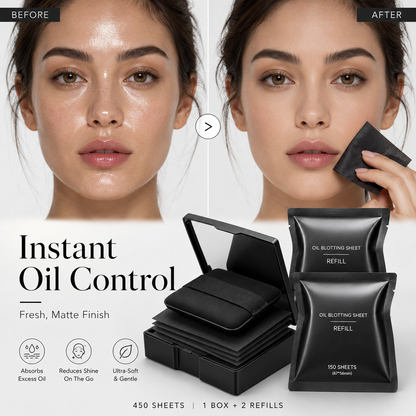 2-in-1 Oil Blotting Compact – Instant Shine Control