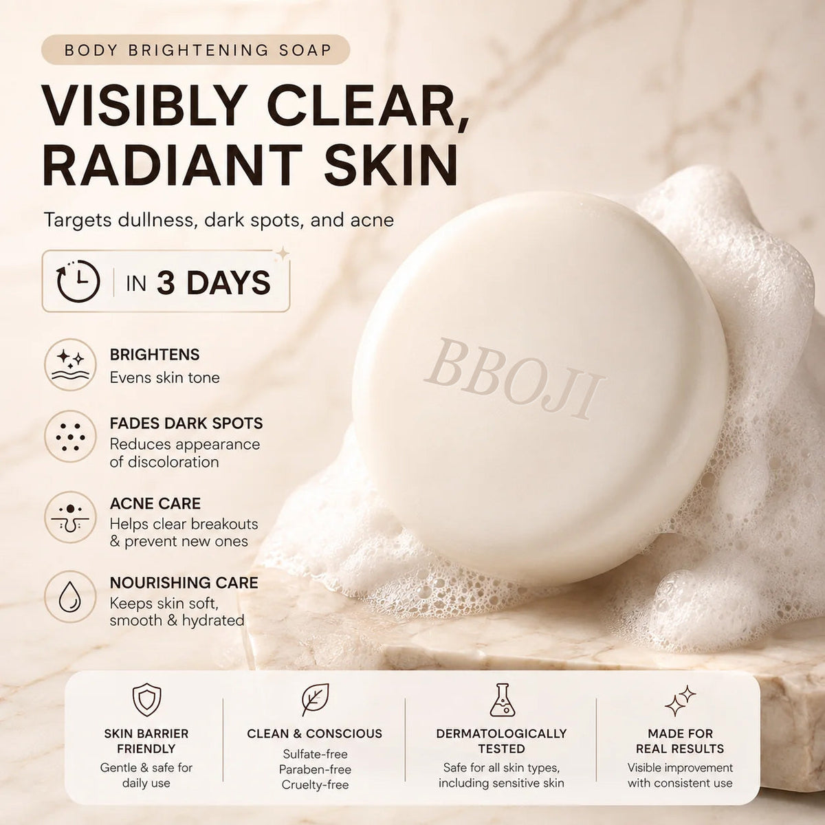 Niacinamide Skin Brightening Soap melasma dark spots freckle