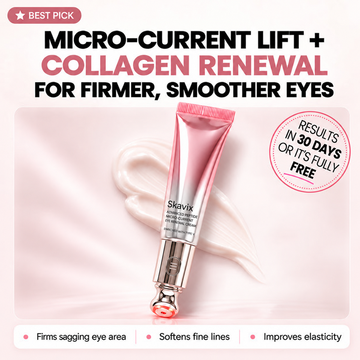3-in-1 Eye Rejuvenation System – Red Light, Microcurrent & Exosome Eye Cream