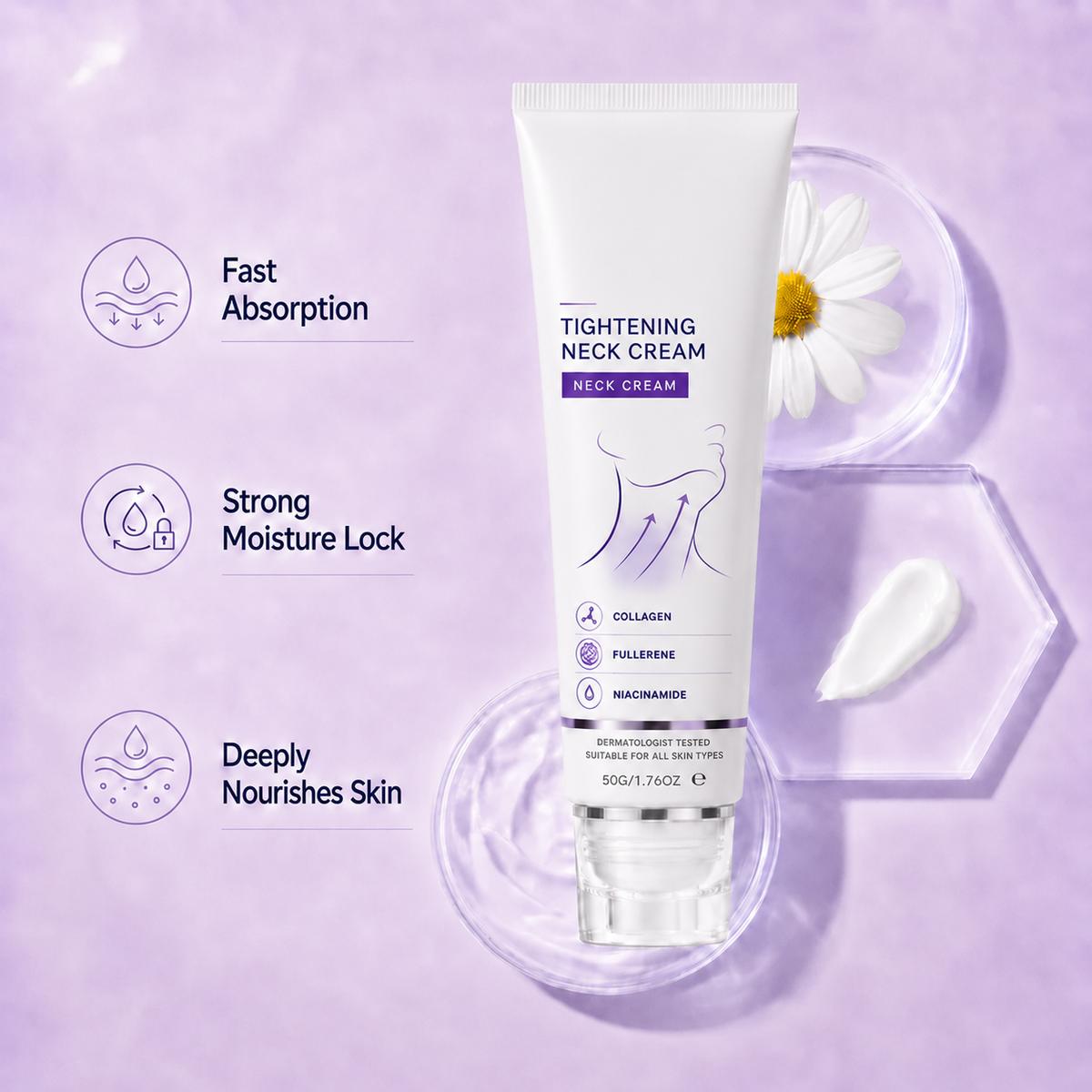✨ Instant Neck Lift Cream — 🧴 Infused with Retinol & Hyaluronic Acid | Firms the Neck, Reduces Wrinkles & Double Chin