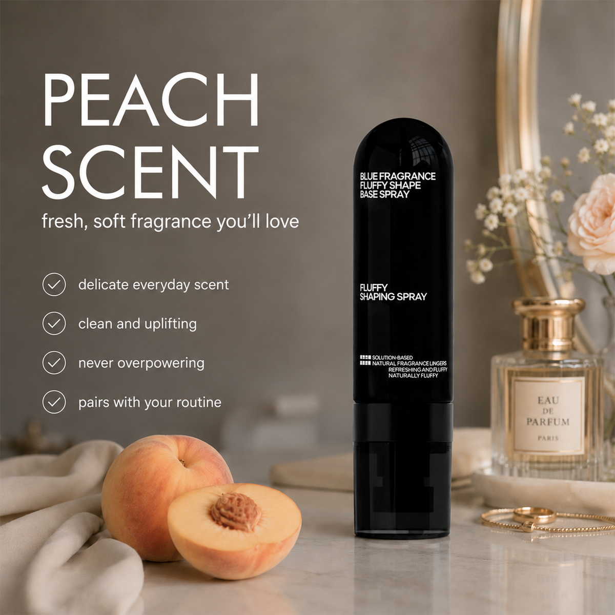 💁50% OFF! Fluffy Hair Shaping Spray, Long Lasting Peach Scent Volumizing Hair Mist for All-Day Hold