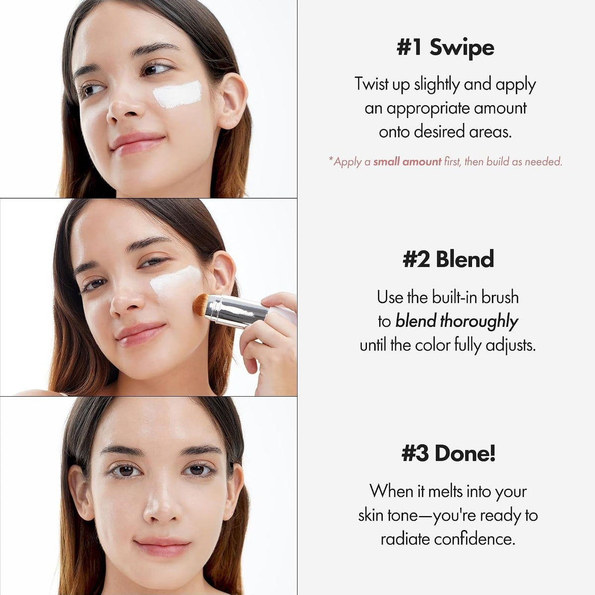 Cover Cream Stick with Brush – Color-Adapting Korean Foundation