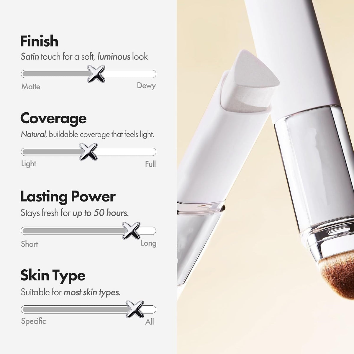 Cover Cream Stick with Brush – Color-Adapting Korean Foundation