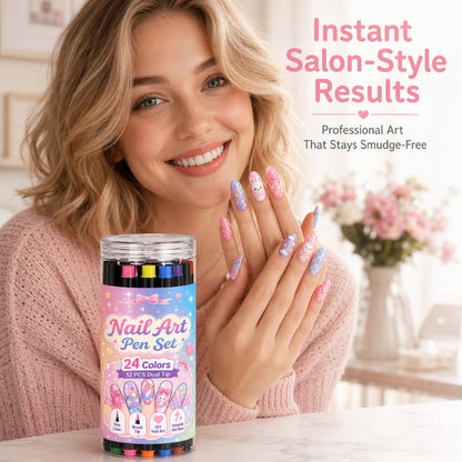 💅24 Colors Nail Design Pens – DIY Nail Decoration & Art Kit🎁