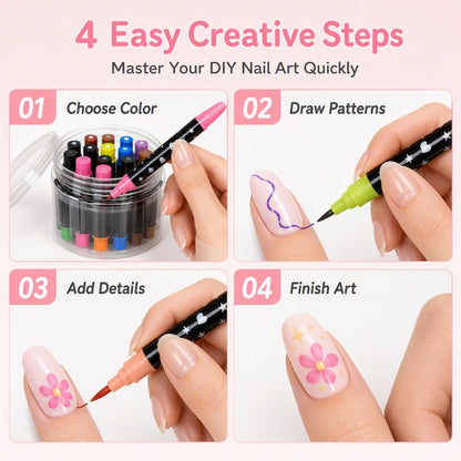 💅24 Colors Nail Design Pens – DIY Nail Decoration & Art Kit🎁